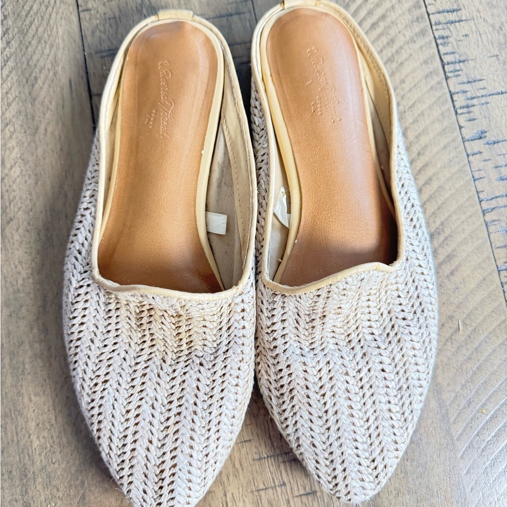 Universal Thread Cream Mules with Textured Knit Pattern - Picture 7 of 8